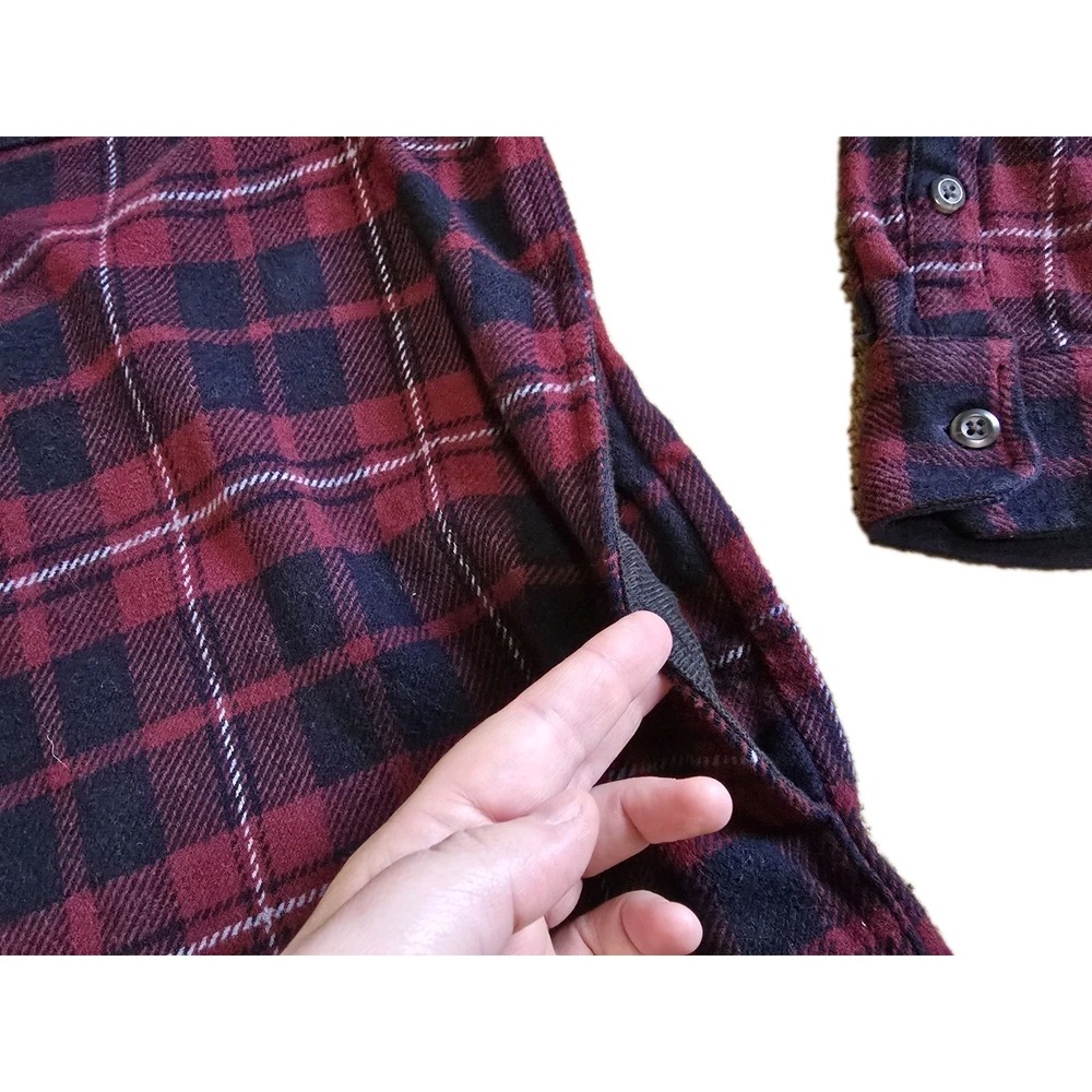 Orvis Mens Flannel Button Down Shirt Size XL with Hand Pockets Red Plaid Cotton - Picture 3 of 7